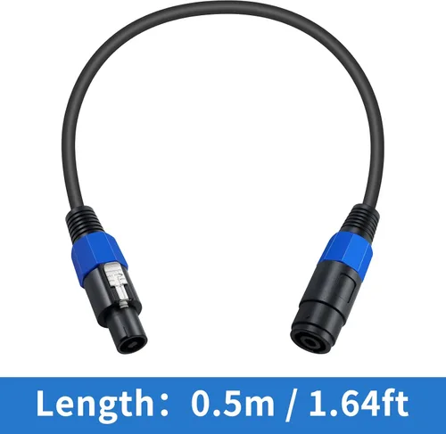 Miniatura 7 de Poyiccot Cables de extensión Speakon de 1.5 pies, cable Speakon macho a hembra, cable de altavoz de 18 AWG con conector de audio de escenario DJ PA