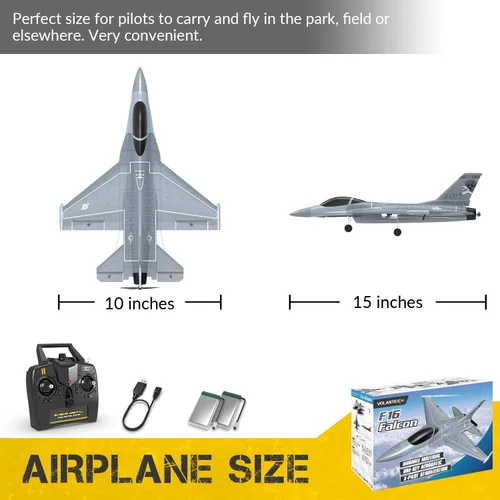 Miniatura 6 de volantexrc Avión RC 4CH 2.4GHz Jet F-16 Fighting Falcon RC Avión de combate listo para volar con sistema estabilizador Xpilot, acrobático aeronave