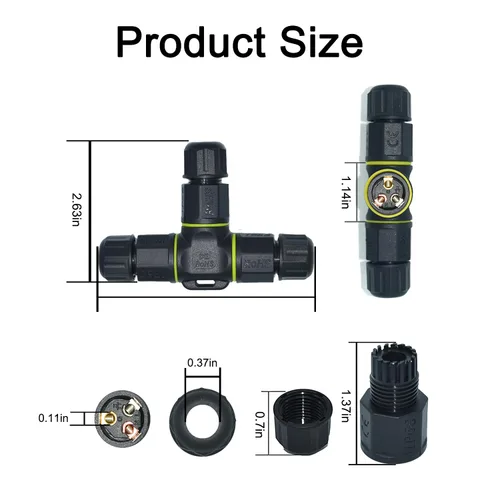 Miniatura 3 de Caja de conexiones IP68 de 3 vías para exteriores, impermeable, conector de cable eléctrico M16 para cables de 3 pines para rango de cable