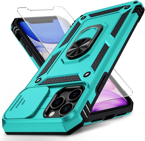 Miniatura 29 de Funda para iPhone 11 Pro con cubierta para lente de cámara, protector de pantalla HD, protección contra caídas de grado militar de 10 pies, soporte