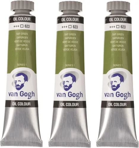 Tarens T0204-623-3 Van Gogh Oil Paint, Set of 3, Sap Green, 0.7 fl oz (20 ml)