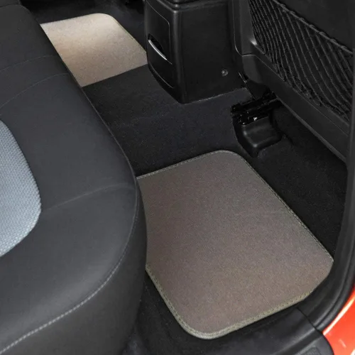 Miniatura 9 de BDK Alfombrillas de Piso de Alfombra Resistentes de Color Beige Delanteras y Traseras, Forros Universales para Automóvil, SUV, Camioneta y Camión