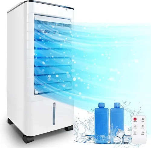 Enfriador de aire evaporativo, aire acondicionado portátil 3 en 1 sin ventanas, enfriador de pantano de oscilación y humidificación, incluye