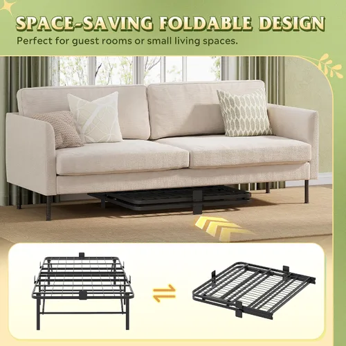 Miniatura 3 de WLIVE Marcos de Cama Plegables Individuales, Marco de Cama de Plataforma de Metal Tamaño Individual con Listones de Acero Resistente, No Necesita