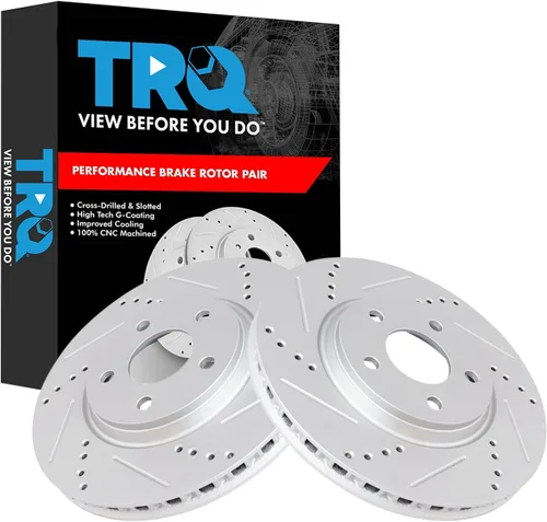 Miniatura 191 de TRQ Juego de rotores de freno de rendimiento trasero con revestimiento G premium compatible con Mazda 6 2014-2021