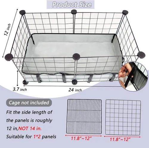 Miniatura 2 de DZWLKJ Revestimiento de jaula de cobayas, base impermeable y lavable, también para conejos, chinchillas, erizos, hurones y otros animales pequeños