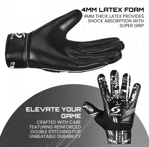 Miniatura 3 de SPORIA Guantes de portero para jóvenes con doble protección para la muñeca, guantes de fútbol para niños, material de látex antideslizante, guantes