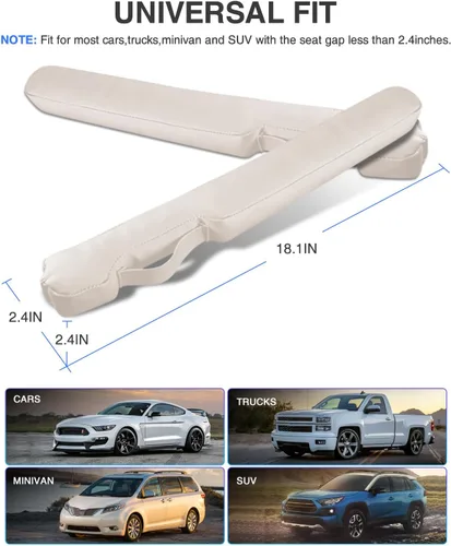 Miniatura 3 de Relleno de espacio para asiento de coche de cuero universal para coche, camioneta y SUV para bloquear el espacio entre el asiento y la consola