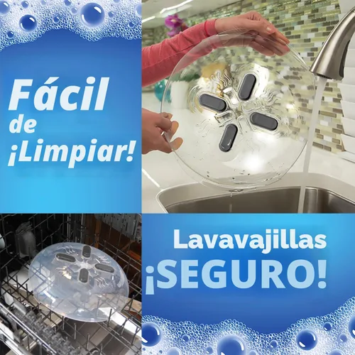 Miniatura 7 de HOVER COVER Cubierta magnética contra salpicaduras, tapa transparente de 12 pulgadas sin BPA, protector de placa ventilada con rejillas de Grafito