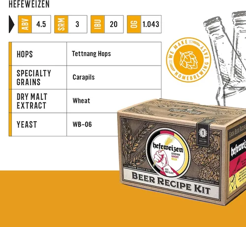Miniatura 4 de Kit de recetas Craft A Brew - Reposición de Hefeweizen - 1 galón - Ingredientes para fabricar cerveza en casa