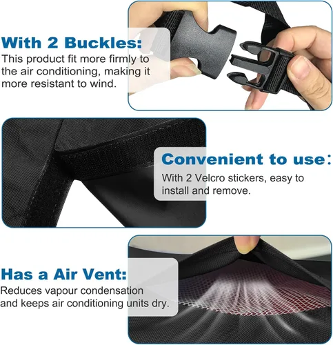 Miniatura 4 de AKEfit Cubierta de Aire Acondicionado para Exterior, Impermeable de Servicio Pesado, Defensor de AC con Tela Oxford Duradera, Protector de AC Negro