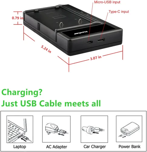 Miniatura 3 de Kastar Reemplazo del cargador de batería USB inteligente para batería JVC BN-V11U BN-V12U BN-V14U BN-V15U BN-V18U BN-V20U BN-V22U BN-V24U BN-V25U