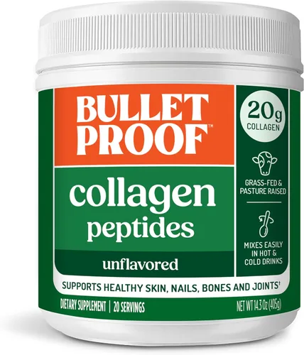 Miniatura 18 de Polvo de proteína de colágeno con chocolate y aceite MCT de Bulletproof, 19g de proteína, 42.3 onzas, tamaño de valor, con péptidos de colágeno