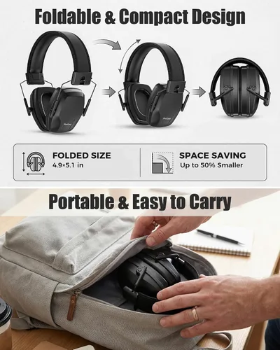 Miniatura 103 de ProCase NRR 28dB Noise Reduction Ear Muffs, Foldable Adjustable Noise Cancelling Headphones