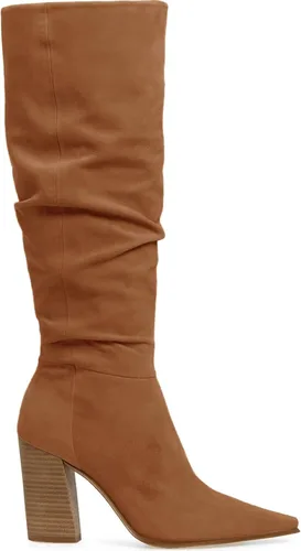 Miniatura 2 de PiePieBuy - Botas altas hasta la rodilla de gamuza sintética para mujer, pantorrilla ancha, puntera puntiaguda, tacón alto y grueso, botines