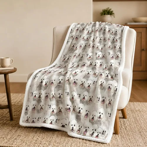 Miniatura 19 de BlessLiving Golden Retriever - Manta con patrones densos de perros, manta de forro polar Sherpa para sofá cama, manta suave y acogedora