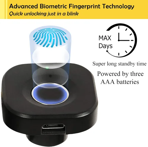 Miniatura 8 de SUMNEW Cerradura de gabinete de huellas dactilares, biométrica inteligente, apto para armario de cajones de archivos ocultos sin llave, cerradura