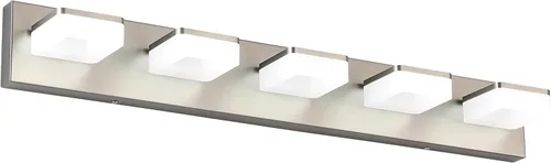 Miniatura 10 de Luces de Tocador de Níquel Cepillado para Baño - Lámpara de Tocador de 3 Luces - Apliques de Pared LED Regulables - Luz Diurna 5500K - Elegantes