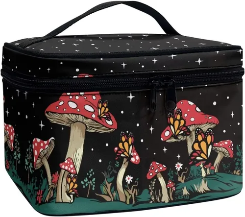 Miniatura 44 de doginthehole Bolsa de maquillaje, bolsa de cosméticos de viaje, bolsa de aseo portátil grande, organizador de accesorios para mujeres y niñas