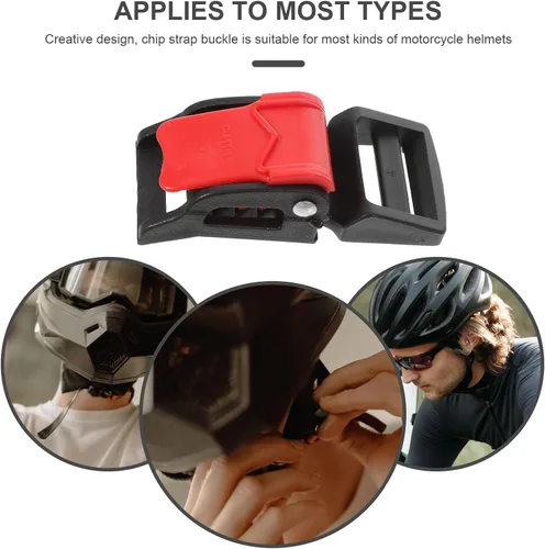 Miniatura 6 de Kit de 10 hebillas de liberación rápida para casco, adaptador de correa de barbilla de acero inoxidable con trinquete, casco de motocicleta, casco