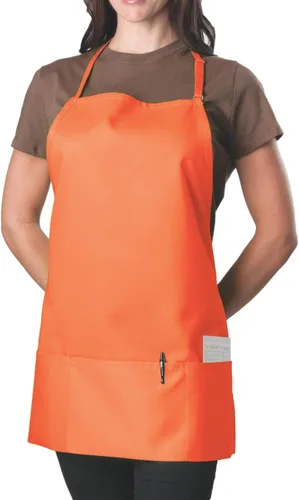 Miniatura 13 de Delantal con parte superior ajustable, 3 bolsillos, Negro