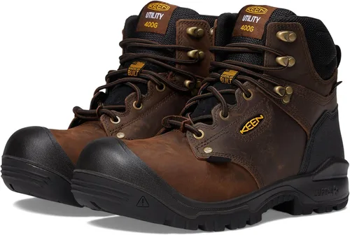 KEEN Utility Independence Botas de trabajo aisladas impermeables con punta compuesta de 6 pulgadas para hombre