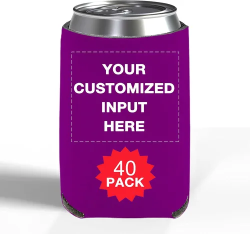 Miniatura 55 de Enfriadores de cerveza personalizados con manga de lata, 20 unidades, enfriador de latas personalizado con logotipo de foto para bodas, pesca, Negro
