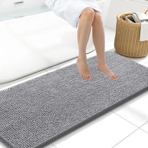 Miniatura 126 de Arotive Alfombras de baño de felpilla extrasuaves y absorbentes, de 24 x 16 pulgadas, lavables a máquina, parte trasera de goma antideslizante
