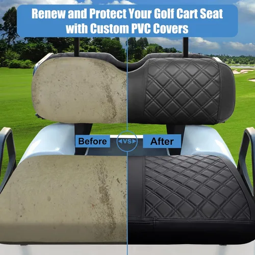 Miniatura 6 de EZGO Funda de Asiento, Funda de Asiento Delantero para Carrito de Golf Compatible con EZGO TXT 1994-2013 y EZGO RXV OEM Cojín de Asiento Ordinario