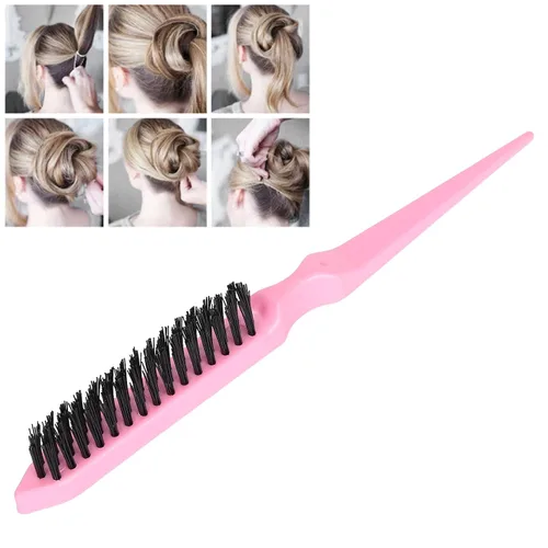 Miniatura 2 de Cepillo de burlas, cepillo de pelo de burlas, mango de plástico, cepillo de pelo de nailon portátil de viaje, herramienta de peinado para cortar