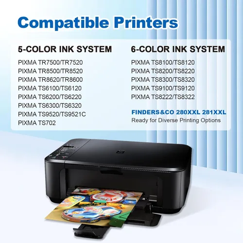 Miniatura 2 de CLI-281 XXL - Depósito de tinta negra de repuesto para 281 XXL BK para trabajar con Canon PIXMA TS6320 TR7520 TS8120 TS8320 TR8520 TS9120