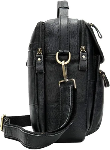 Miniatura 4 de Bolso de hombro pequeño de cuero para hombres y mujeres, para viajes al aire libre, negocios