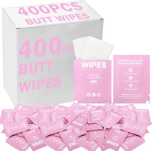 Miniatura 9 de 400 piezas de toallitas húmedas para el trasero para mujeres, toallitas envueltas individualmente para mujeres, hombres, viajes, limpieza de manos