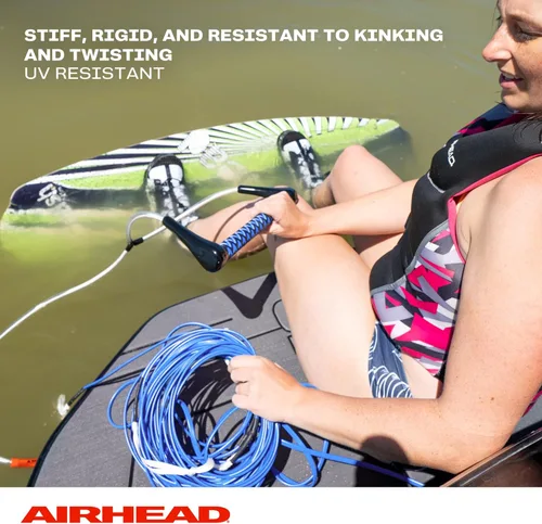 Miniatura 5 de Airhead Dyneema Wakeboard Rope and Handle, No Stretch Tow Rope with EVA Grip, Multi Section Water Ski Wakeboarding Line for Boat Towables, 1,700 lb