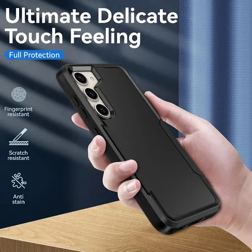 Miniatura 5 de Funda para Samsung Galaxy S23 con protector de pantalla HD, doble capa de grado militar probada contra caídas, resistente, a prueba de golpes, Negro