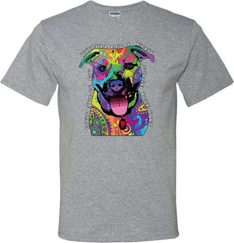 Miniatura 21 de Camisetas divertidas para hombre Don't Judge My Pitbull I Won't Judge Your Kids Púrpura