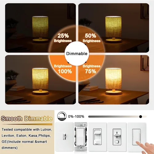 Miniatura 6 de Leools Bombilla LED E26 regulable de 4 W, igual a 40 W, luz blanca suave, 30000 K, E26, bombilla Edison AC120V 400lm tubular T9 T10 bombilla LED