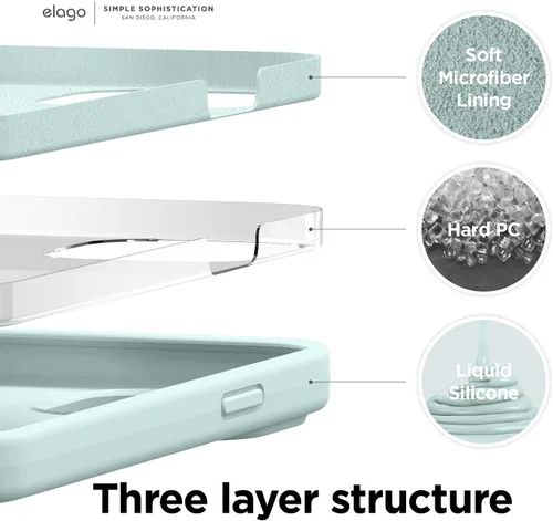 Miniatura 2 de elago Funda de Silicona Líquida Compatible con Funda iPhone 13 Pro Max (6.7 pulgadas), Protección de Cámara con Pantalla Completa, Microfibra Suave
