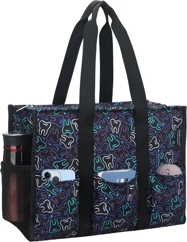 ABAMERICA Bolsas de enfermería para trabajo, bolsa de enfermería, múltiples bolsillos, impermeable, organizadora, con cremallera, bolsa clínica para