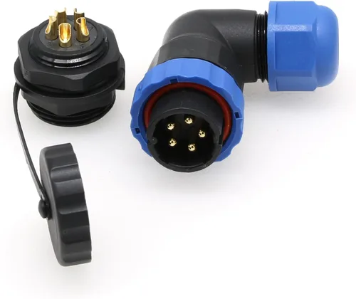 Miniatura 9 de SD20 2 Pin Aviación Conector Ángulo Recto 25A 380V Automotriz Plástico IP68 Enchufe Impermeable Enchufe Macho Hembra Eléctrico Montaje Posterior