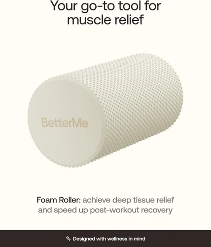 Miniatura 2 de BetterMe - Rodillo de espuma para recuperación muscular, rodillo de ejercicio de alta densidad para espalda y piernas, rodillo de masaje de tejido