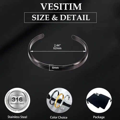 Miniatura 6 de Pulsera ajustable de acero inoxidable para mujer, color oro/plata/negro