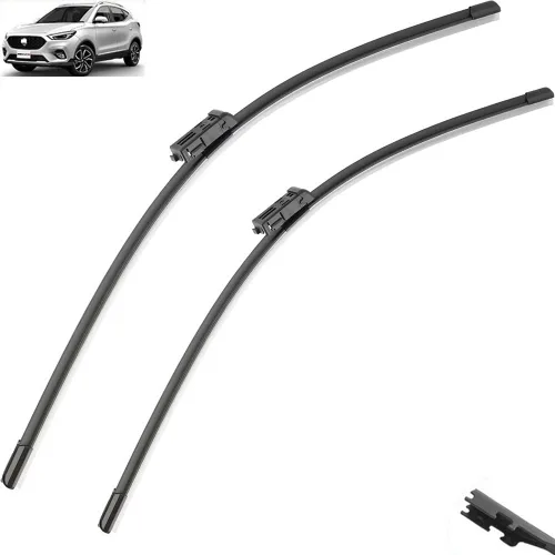 Limpiaparabrisas delantero y trasero de automóvil compatible con MG ZS 2017-2023 de 24 + 14 + 10 pulgadas ZS EV MGZS MGZSEV sin marco parabrisas de