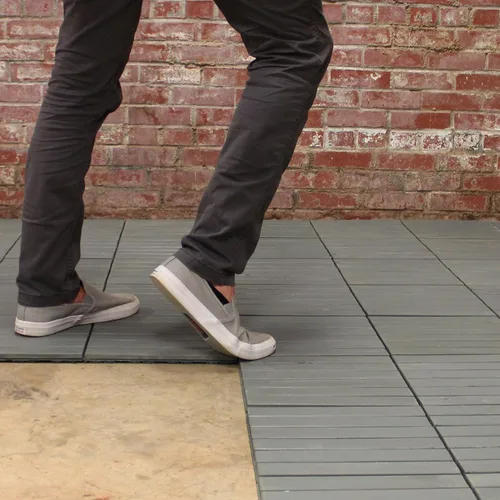 Miniatura 6 de Baldosas de madera de acacia para exteriores, baldosas de patio que se entrelazan. Moderno Gris Recto