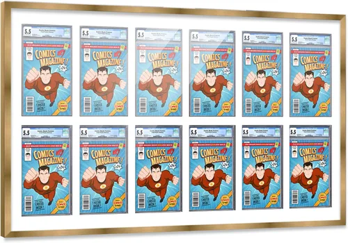 Miniatura 90 de Marco de cómic con paspartú para 8 CGC, CBCS o PGX Graded Comics - Marco de cómic blanco para cómics de 8.125 x 13 pulgadas Marco blanco