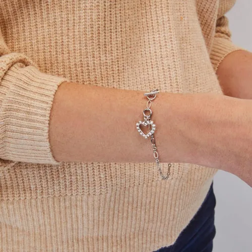 Miniatura 3 de Kendra Scott Pulsera delicada de cristal de corazón Ari, joyería de moda para mujer, Cristal, Circonita cúbica