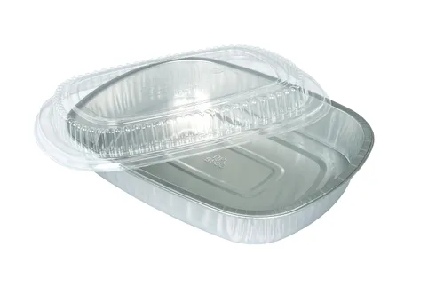 Miniatura 3 de Durable Packaging recipiente de plástico para plato principal con tapa de cúpula, tamaño grande, S, Negro y Dorado, 100