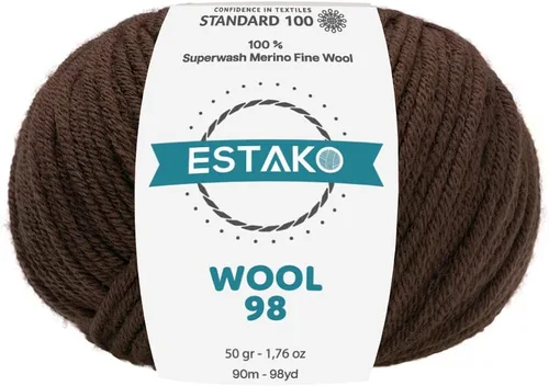 Miniatura 13 de Estako Lana 98 100% Lana Merina Superwash Lana Media Lana Lana Suave Tejido y Crochet Hilo 1.76 oz (50gr) 98 yds (295.3 ft) (6147 - Off White)