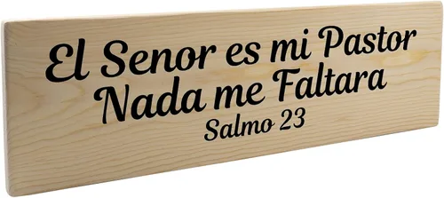 Miniatura 2 de Placa de regalo cristiano española de El Senor ES mi Pastor Nada me Faltara Salmo 23 en madera española, regalo de Navidad de madera para Cristiano
