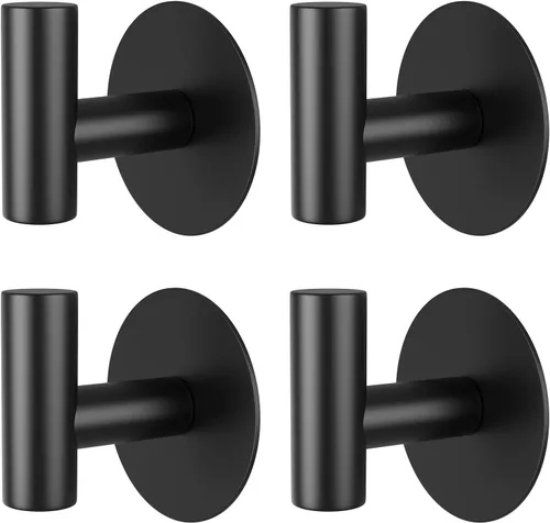 Miniatura 13 de Ganchos de pared autoadhesivos, ganchos de pared de acero inoxidable resistentes, ganchos para toallas para colgar batas, delantales, abrigos